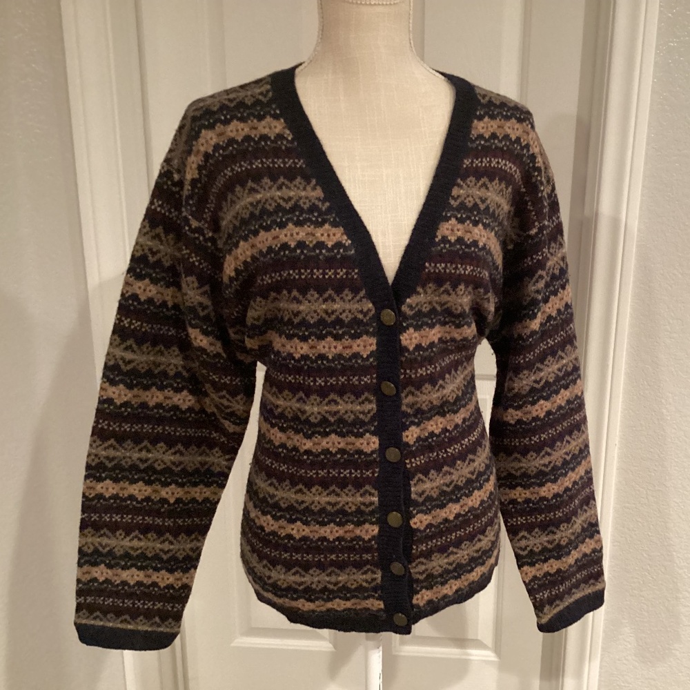 Croft & Barrow Wool Open Front Sweater, Size Larg… - image 1